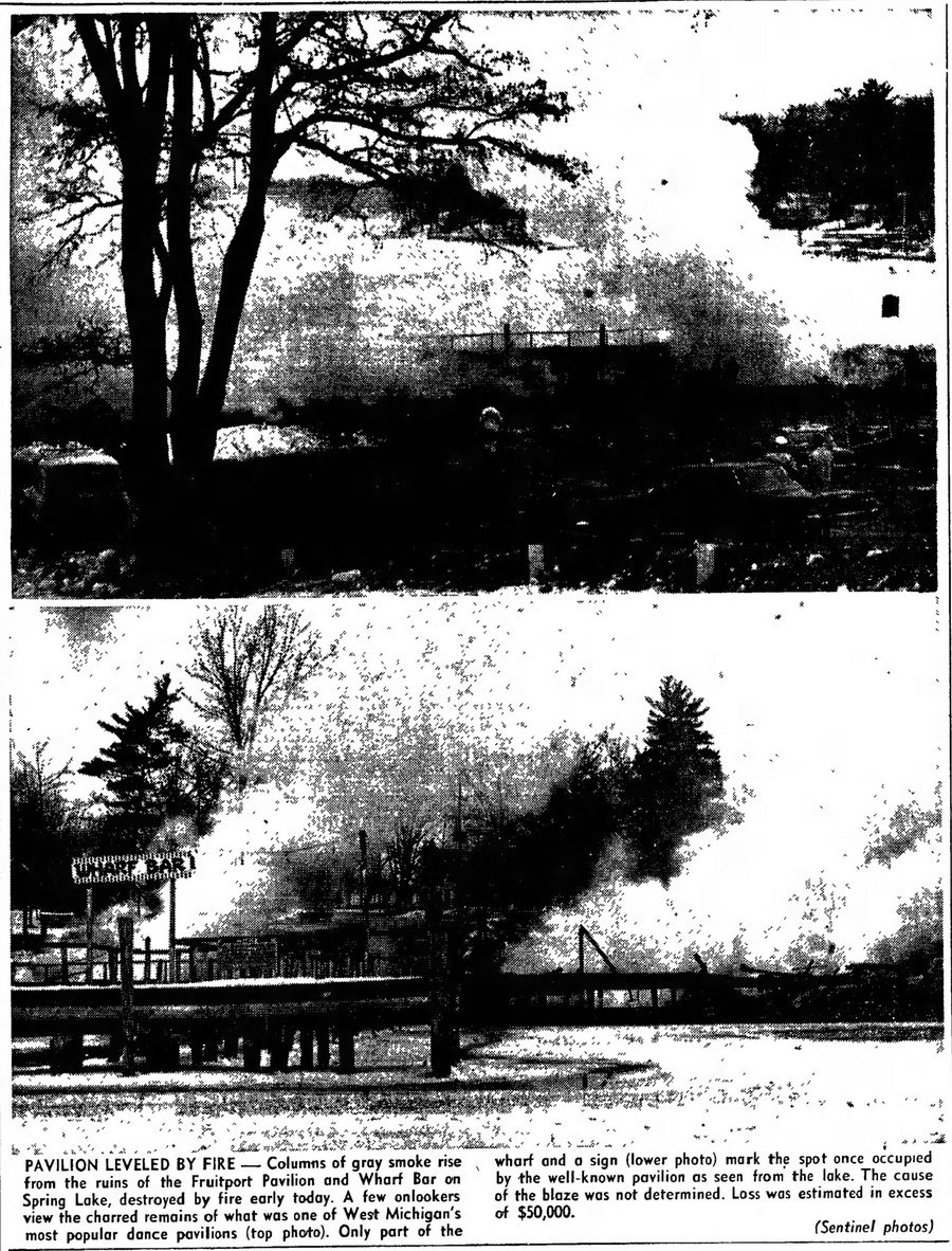 Fruitport Pavilion (Pamona Pavlion) - Jan 4 1963 Article On Fire (newer photo)
